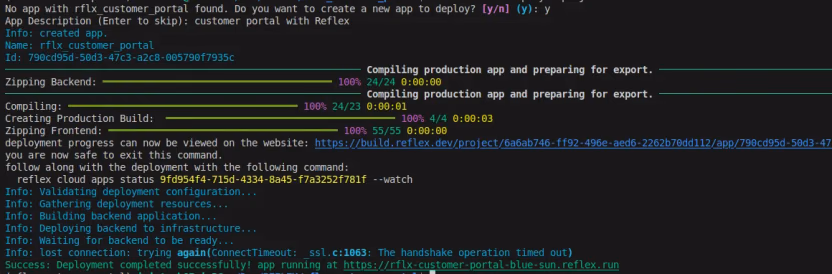 reflex cloud deploy