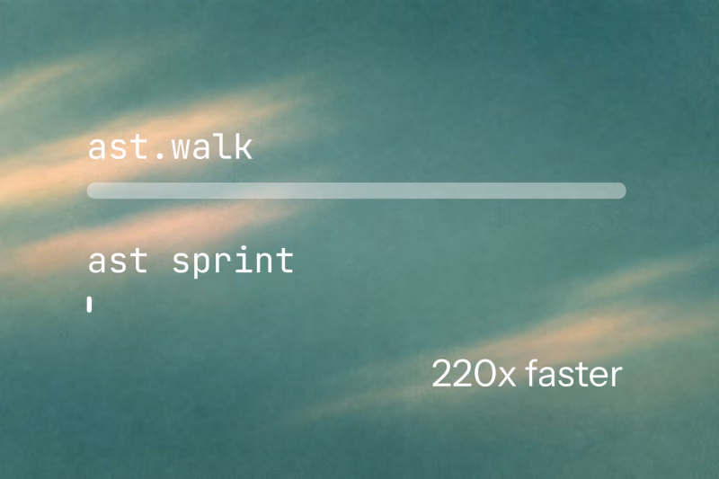 Image preview for blog post: Making ast.walk 220x Faster